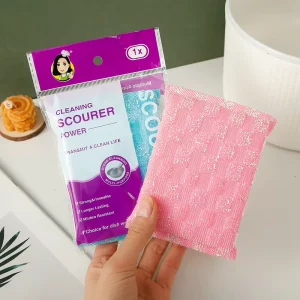 Custom Logo Heavy-Duty Non-Scratch Double-sided Cleaning Scrub Sponge Dish Scouring Pads for Household Use