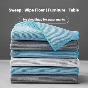 Custom Logo High Density 40*40 40*60 Microfiber Cleaning Towels Multi Purpose Absorbent Mopping Cloth for Floor and Furniture