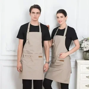 Custom Logo High Quality Adjustable Cross Hair Salon Barista Coffee Shop Bakery Work Restaurant Kitchen Apron for Women Men