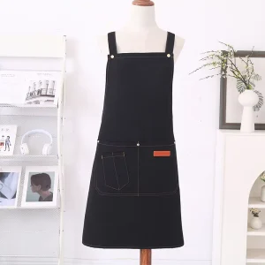 Custom Logo Kitchen Apron Waterproof Multi Function Home Chef Baking Clothes Adult Canvas Kitchen Cleaning Apron with Pockets