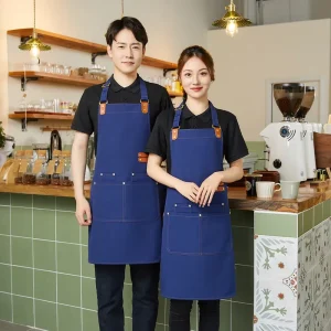 Custom Logo Kitchen Cleaning Apron Multi-Function Home Chef Baking Clothes with Pockets Reusable Sleeveless for Adults