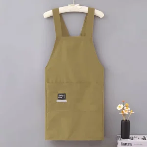 Custom Logo Korean Japanese Khaki Taslon Fabric Cross Back Art Advertising Florist Dress Kitchen Aprons