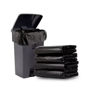 Custom Logo Leak Proof PE Side Gusset Trash Bags Personalized Household Waste Bulk Heavy Duty Drawstring Closure