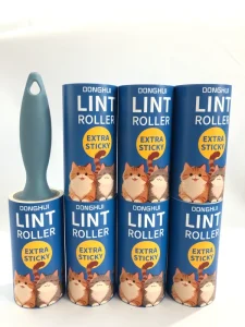 Custom Logo Manual Portable Tear Paper Lint Sticking Roller Pet Dog Hair Remover Extra Sticky Lint Roller