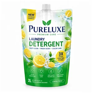 Custom Logo Matte Large Spout Pouch 1.5L 2L 3L Liquid Laundry Detergent Packaging Bag Heavy Duty FDA REACH OEM ODM