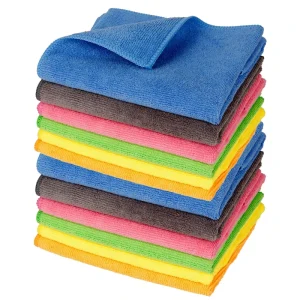 Custom Logo Microfiber Cloths 40X40cm 350 GSM Highly Absorbent Soft Warp Knitted Quick Dry Kitchen Car Wash Towel Cleaning Cloth