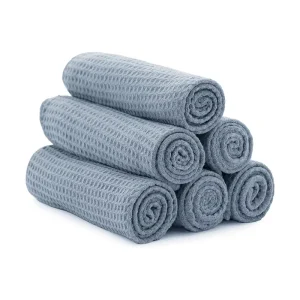 Custom Logo Microfiber Waffle Weave Car Cleaning Towel Soft Absorbent for Car Wash Dish Table Use