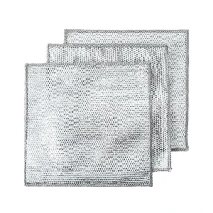 Custom Logo Multipurpose Wire Dishwashing Rag Non Scratch Wire Scrubbers Dishcloth Kitchen Towel Cleaning Cloths for Wet and Dry