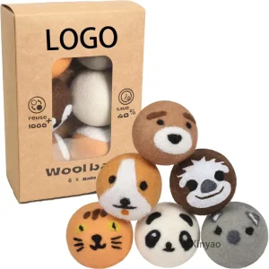 Custom Logo New Zealand Wool Dryer Balls Reusable Eco Friendly Fabric Softener for Laundry Reduces Cloth Wrinkles Laundry Balls