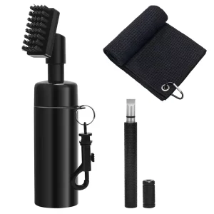 Custom Logo Nylon Golf Brush Anti Leak Washing Washer Water Spray With Pressing Bottle Cleaning Tool Golf Cleaner Accessories