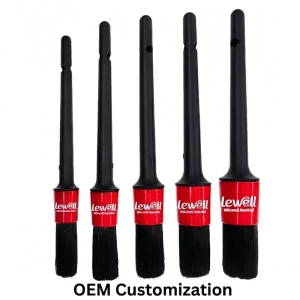 Custom Logo ODM Factory Direct Sales Black 5-Piece Set of Ultra-Soft PP Car Cleaning Brushes
