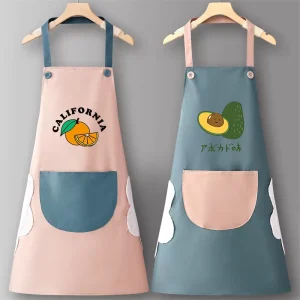 Custom Logo PVC Durable Reusable Oil-Water Resistant Sleeveless Bib Apron for Kitchen Use Lightweight Summer Cooking Baking