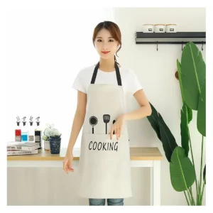 Custom Logo PVC Fashionable Kitchen Apron Waterproof Oil Resistant Washable Eco Friendly Durable 2 Pockets Personalized Waist