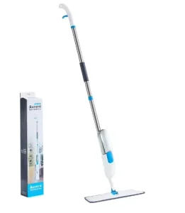 Custom Logo Portable Detachable 360 Rotary Floor Cleaning Tools Microfiber Mop Head Water Spray Flat Mop With Scraper