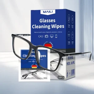 Custom Logo Pre Moistened Disposable Optical Lens Eyeglasses Cleaning Wipes