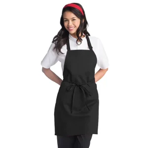 Custom Logo Print Reusable Plain Black White Waterproof 100% Cotton Canvas Chef Kitchen Cooking Apron With Two Pockets