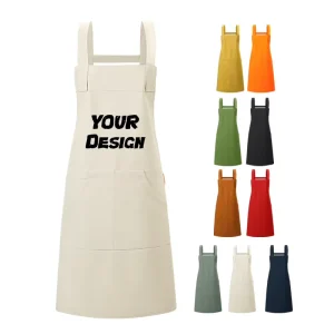 Custom Logo Print Sleeveless Unisex Polyester Apron for Hot Pot Restaurant Barbecue Catering OEM ODM