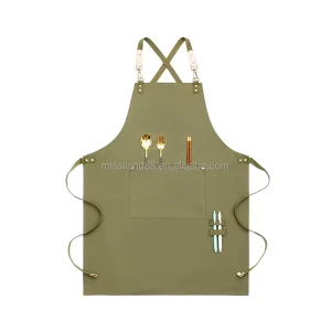 Custom Logo Printed Cotton Reusable Washable OEM ODM Kitchen Chef Apron Supplier
