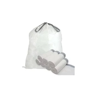 Custom Logo Printed Drawstring Trash Bags Private Label Star Seal Plastic Drawstring Garbage Bags