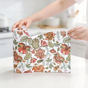 Custom Logo Printed Perforated Tear Off Cleaning Cloth Roll Disposable Reusable Kitchen Wipes OEM Super Absorbent Household Rag