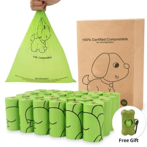 Custom Logo Printed Puncture Resistant Delicate Eco Friendly Biodegradable PLA Flat Trash Bags for Collecting Dog Pet Waste