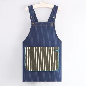 Custom Logo Printing Corporate Gifts Waterproof Stain-Resistant Thickened Durable Food Use Denim Sleeveless Bib Apron