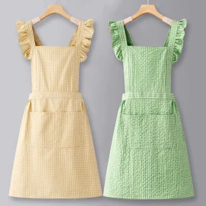 Custom Logo Reusable Pure Cotton Bib Apron for Adult Cooking Classic Style Household Kitchen Use