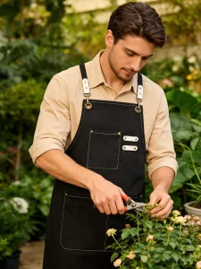 Custom Logo Reusable Sleeveless Chef Aprons Durable Oil Resistant 3 Pockets for Restaurants Cafes Barbecues Gardening