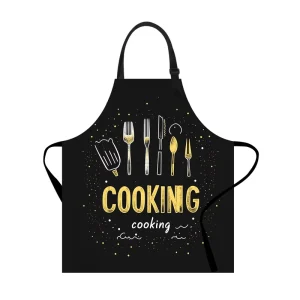 Custom Logo Reusable Sleeveless Chef Work Apron for Women and Men Kitchen Cooking Use