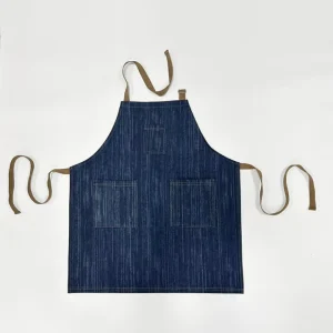 Custom Logo Sleeveless Bib Cotton Denim Apron for Adults Women Waiter Waitress Kitchen Item Washable for Printing