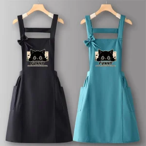 Custom Logo Sleeveless Cooking Apron Oil Proof Waterproof Washable & Reusable Adult Work Clothes for Baking Kitchen Use