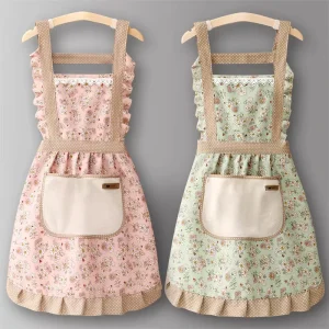 Custom Logo Sleeveless Polyester Apron for Work & Kitchen Use Reusable Washable High Quality Modern Style