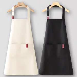 Custom Logo Supermarket Apron Kitchen Home Use Work Uniform with Custom Logo Printing Dedicated for Food Service Staff