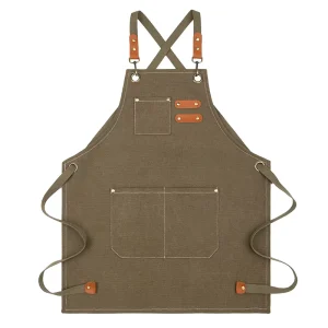Custom Logo Thick Canvas Durable Family Matching Outfits Kids Parent Cross Back Bakery Apron for Mother Daughter