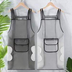 Custom Logo Transparent Classic Bib Apron for Kitchen Home Use Reusable Durable Washable Oil-Water-Proof Breathable Cooking