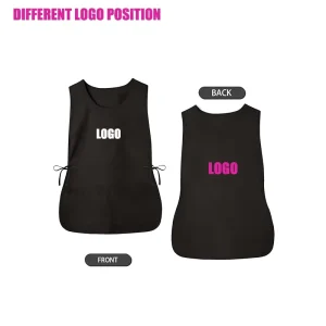 Custom Logo Vest Worker Clothes Uniform Waistcoat Cleaning Apron Kitchen Cooking Baking Cobbler Vest Aprons with 2 Pockets