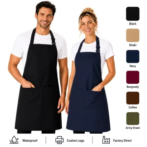 Custom Logo Waterproof Apron Manufacturer OEM ODM Polyester Aprons Factory Direct