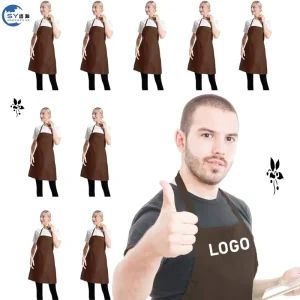 Custom Logo Waterproof Sleeveless Work Aprons Eco-friendly Long Waist Design for BBQ Cleaning Waiter Kitchen Use