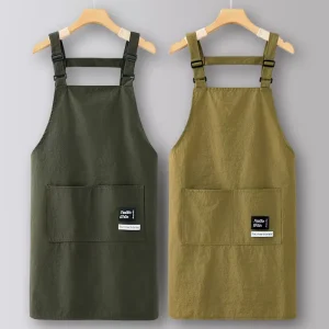 Custom Logo Women’s & Men’s High End Oil Proof Waterproof Heavy Duty Washable Reusable Bib Apron Fashionable Workwear