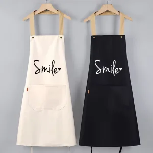 Custom Logo Women’s Summer Canvas Heavy Duty Bib Apron Thin Breathable Catering-Use Internet Celebrity Style Same