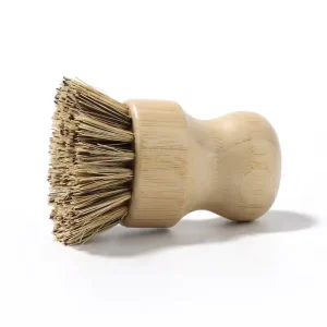 Custom Logo Wooden Bamboo Handle Coconut Dish Washing Brush Sisal Kitchen Cleaning Dish Scrubber Brush