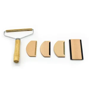 Custom Logo Wooden Cashmere Comb Portable Wool Pilling Sweater Comb Lint Roller Hair Remover Brush with Eco Friendly
