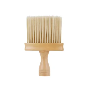 Custom Logo Wooden Handle Neck Duster Brush Barber Tools Soft Hair Cleaning Brush Dust Gap Cleaning Brush