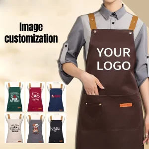 Custom Logo Work Clothes Full Length Sleeveless Kitchen Apron Adult Waterproof Coated Fabric Durable Water Resistant