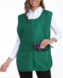 Custom Logo and Size 100% Polyester Cotton Heavy Duty Reusable Unisex Cobbler Apron with 3 Pockets Vest