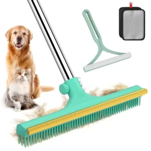 Custom Luxury Carpet Broom with Long Handle Reusable 3-in-1 Pet Hair Remover Roller Rubber Material for Bathroom Use