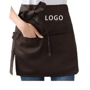 Custom Made Half-Body Workwear Apron for Women Durable Reusable Polyester for Cafe & Western Restaurant Chefs
