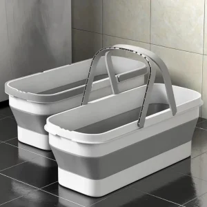 Custom Made Multipurpose Rectangle Foldable Silicone Mop Bucket Collapsible Cleaning Tool for Water Usage Folding Basket