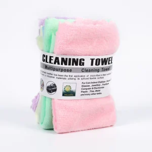Custom Microfiber Cleaning Cloth Colorful Soft Heavy Duty Washing Cloths for Kitchen Free Sample