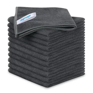 Custom Microfiber Cleaning Cloth Rags Car Absorbent Window Cleaning Cloth Towel 300gsm Reusable Micro Fiber Kitchen Towels